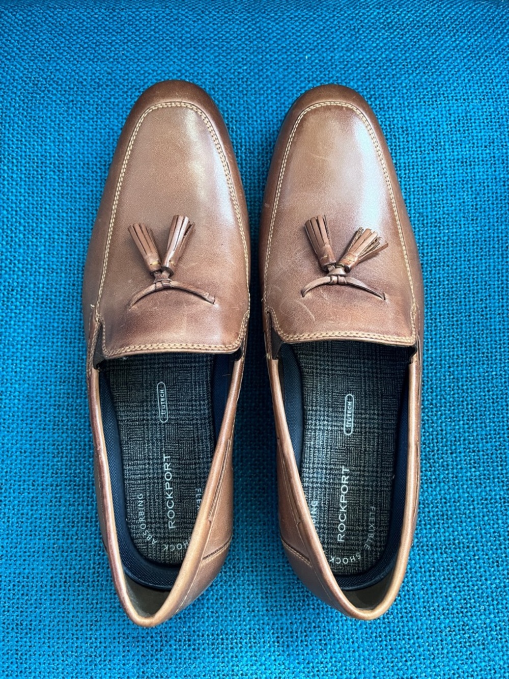 Rockport Trutech Men’s Tan Leather Tassel Loafers Size 12